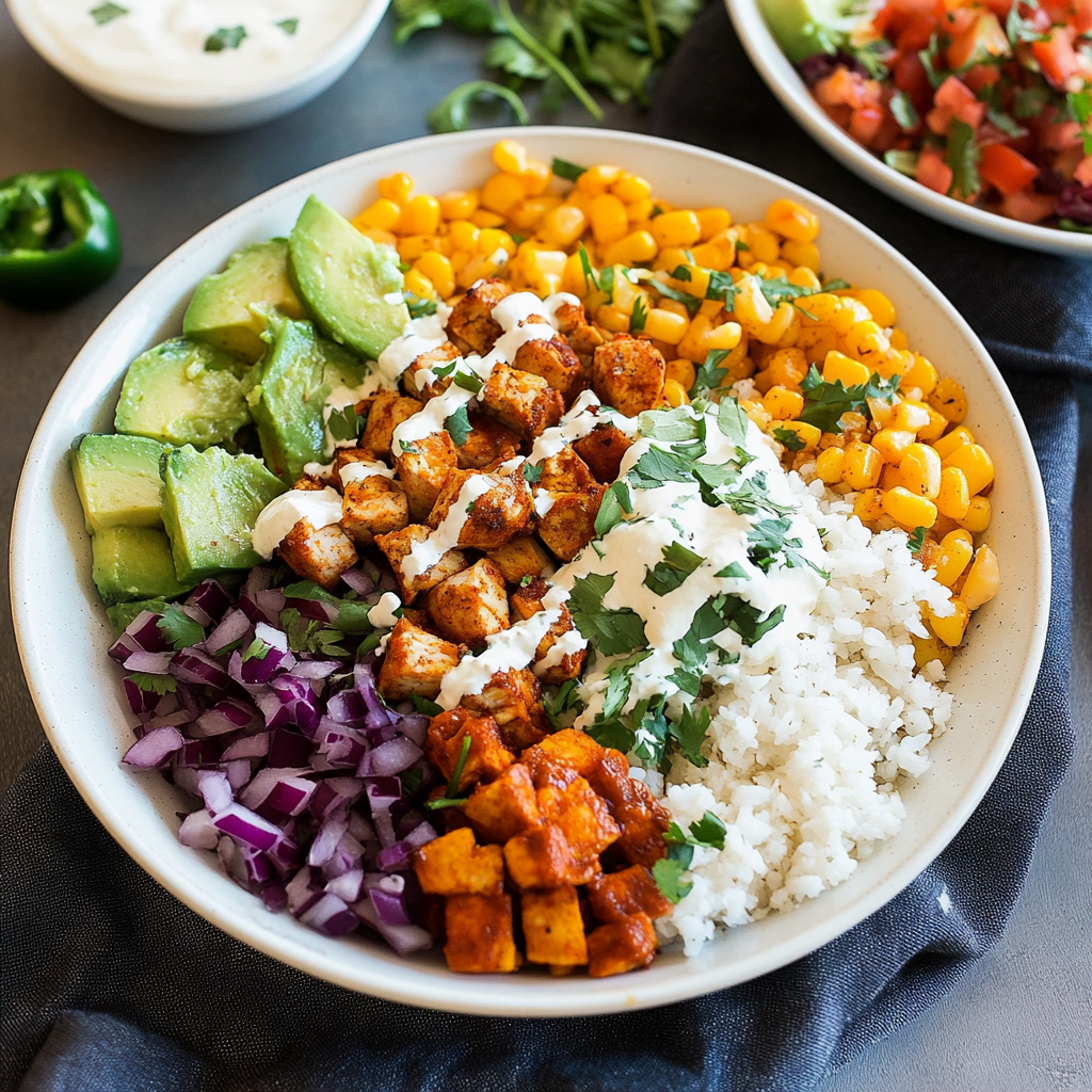 Recipe preparation for chicken burrito bowl