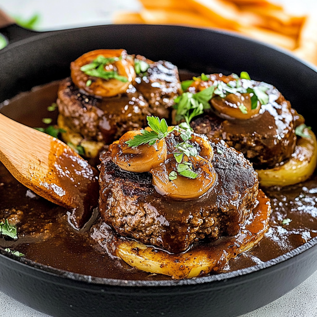 Recipe preparation for salisbury steak recipe