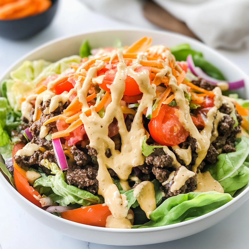 Recipe preparation for big mac salad