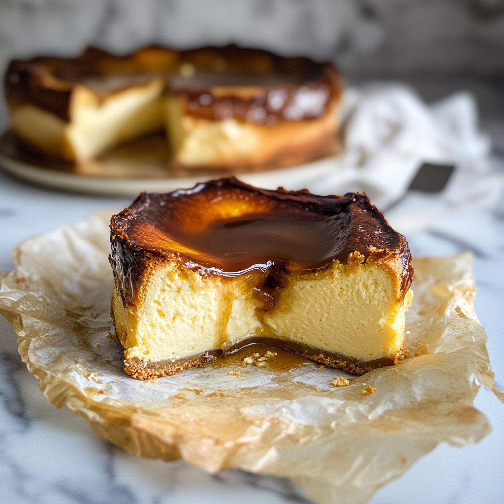 Recipe preparation for basque burnt cheesecake