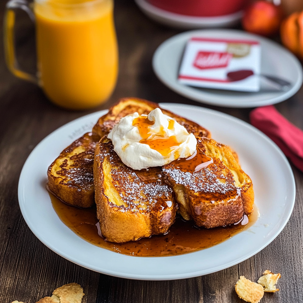 Recipe preparation for pumpkin french toast