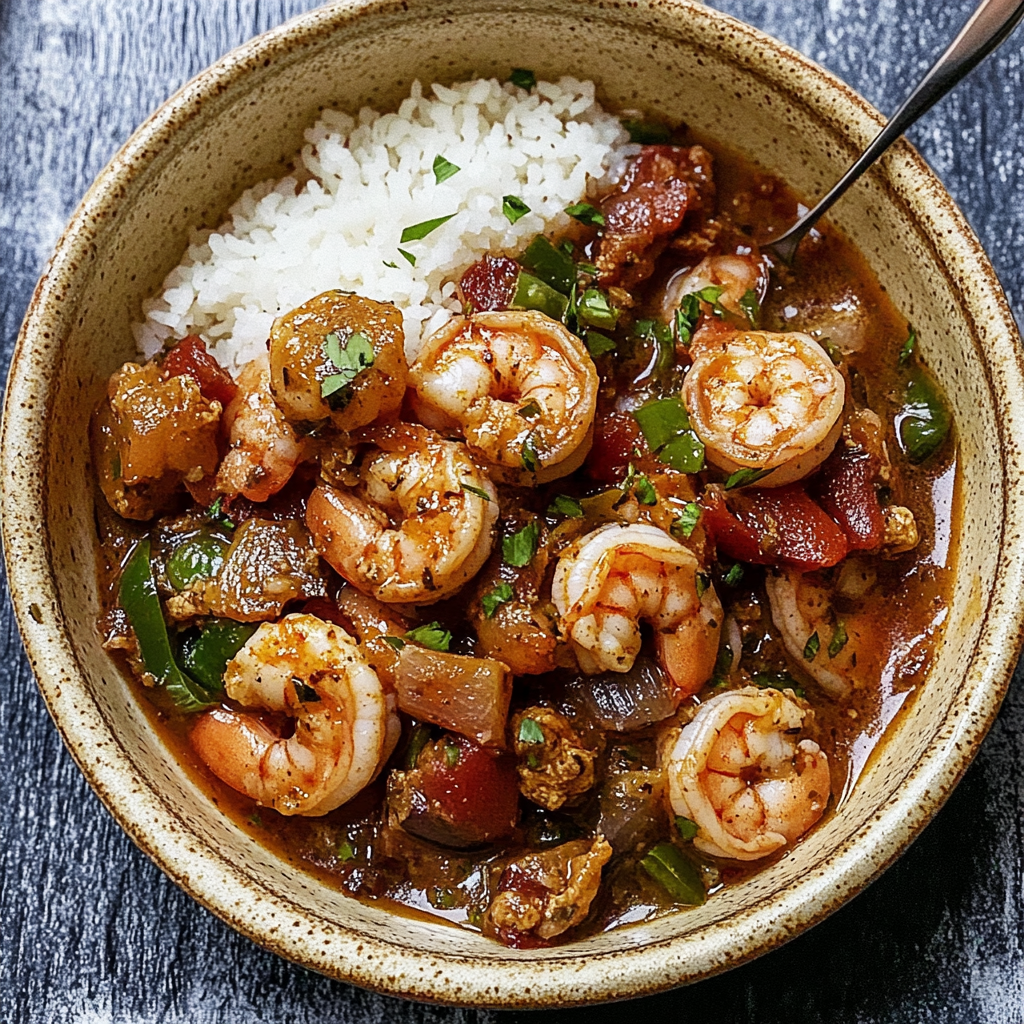 Recipe preparation for shrimp gumbo