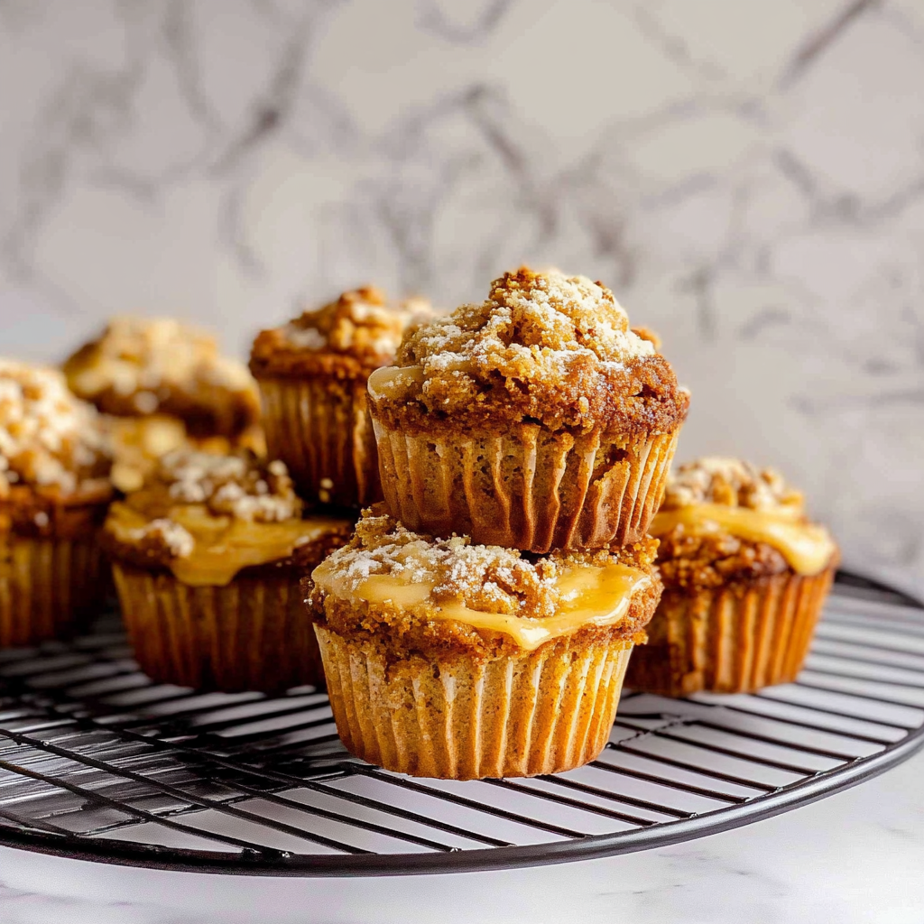 Recipe preparation for pumpkin cheesecake muffins