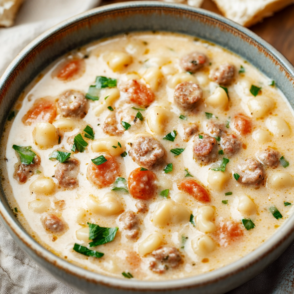 Recipe preparation for creamy italian sausage soup