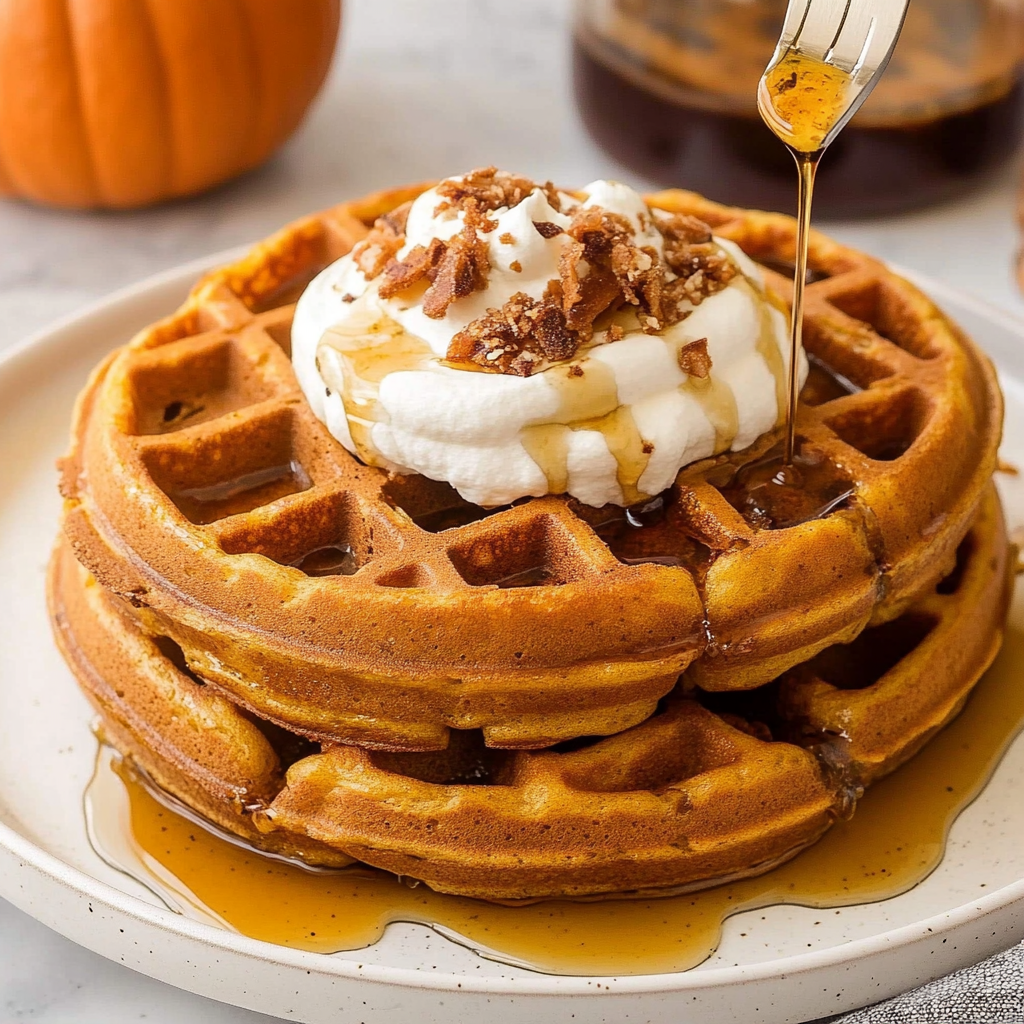 Recipe preparation for pumpkin waffles recipe