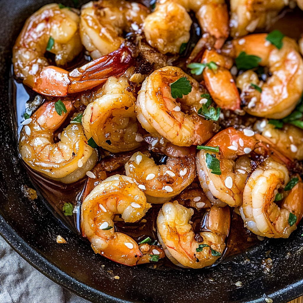 Recipe preparation for honey garlic shrimp