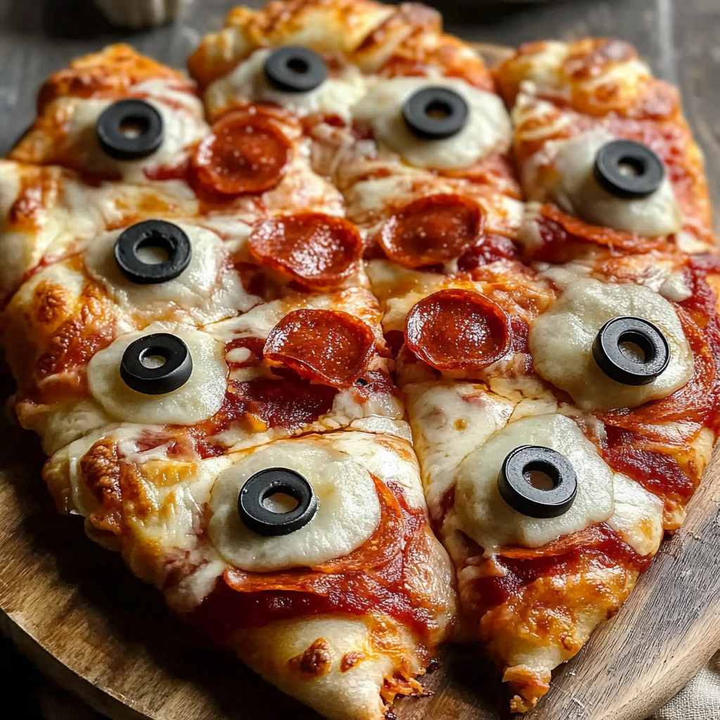 Recipe preparation for halloween pizza