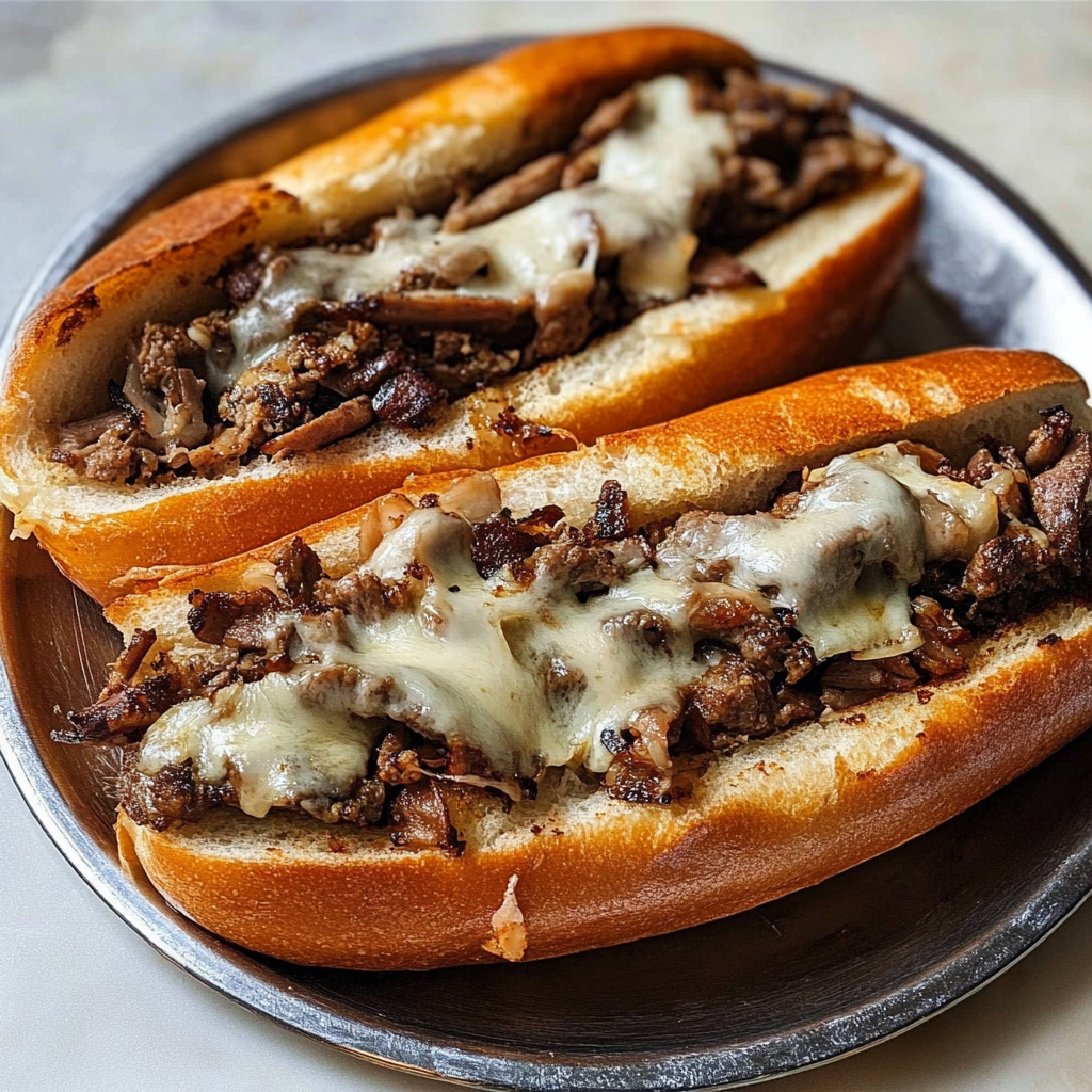 Recipe preparation for philly cheese steak