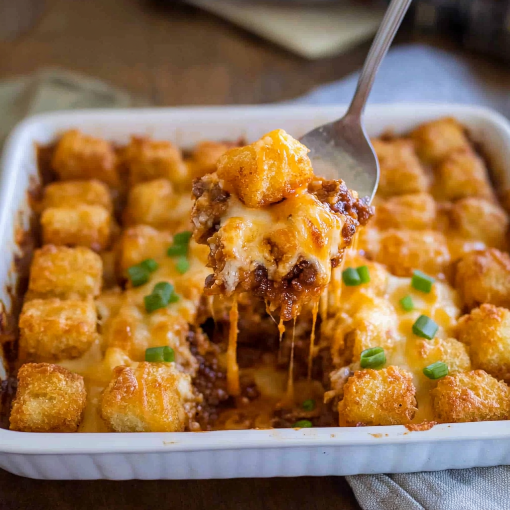 Recipe preparation for tater tot casserole