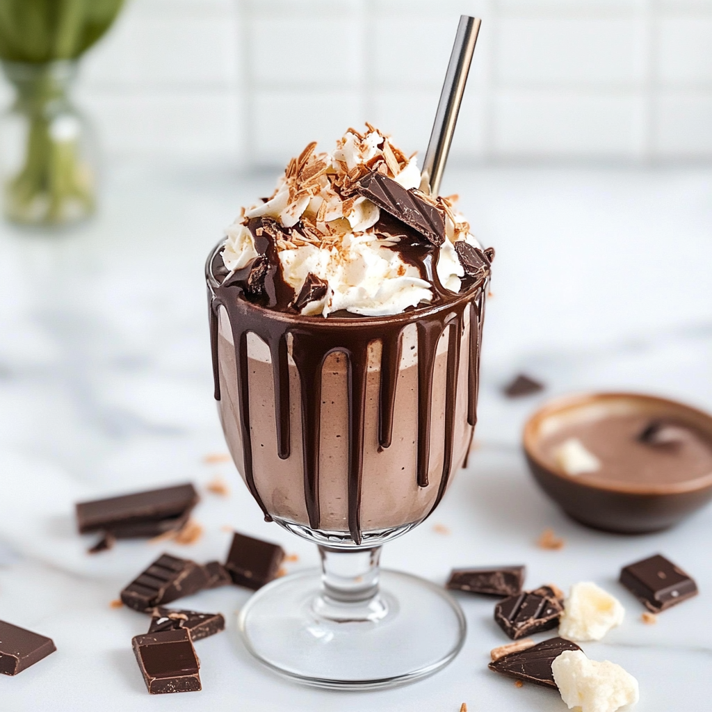 Recipe preparation for chocolate milkshake