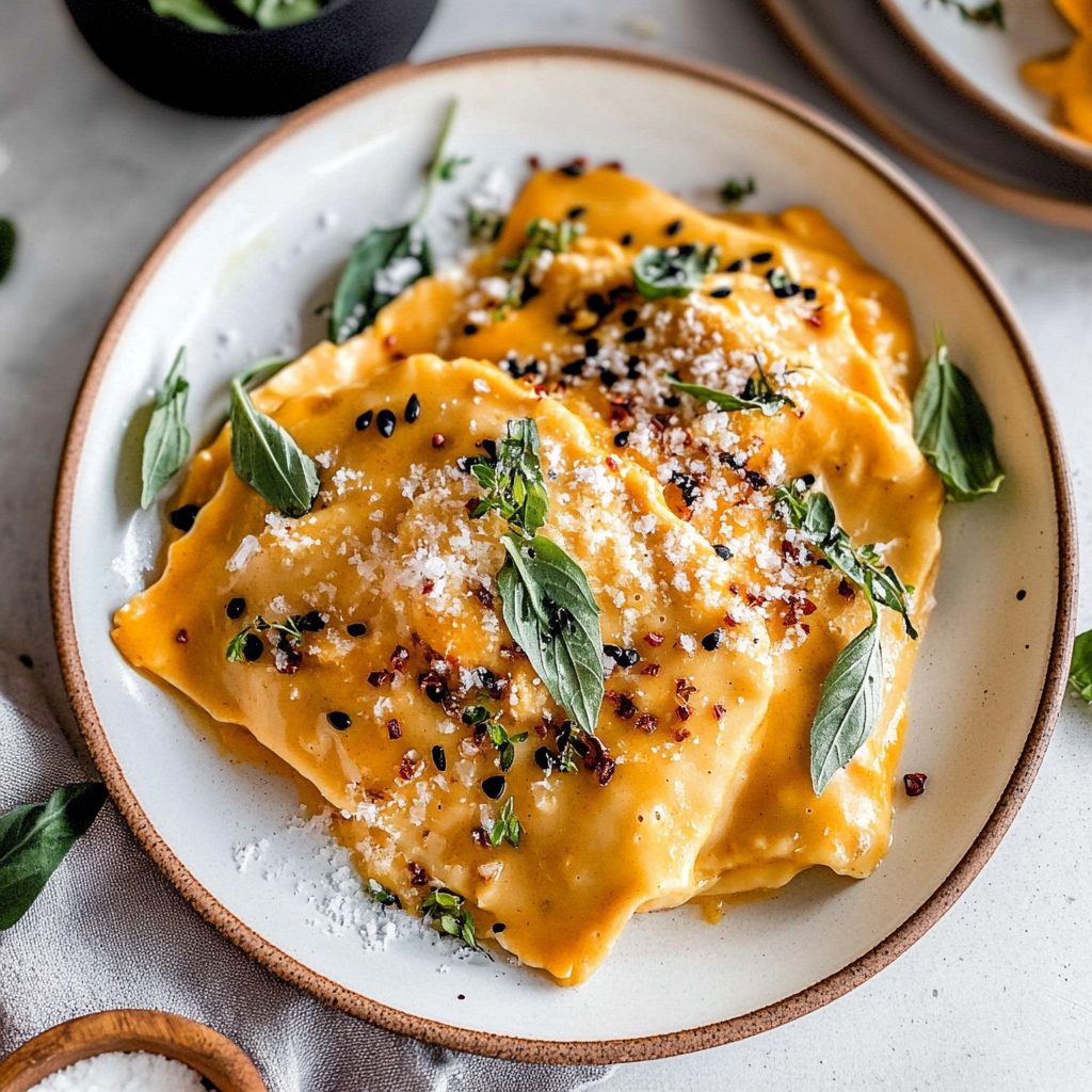 Recipe preparation for butternut squash ravioli