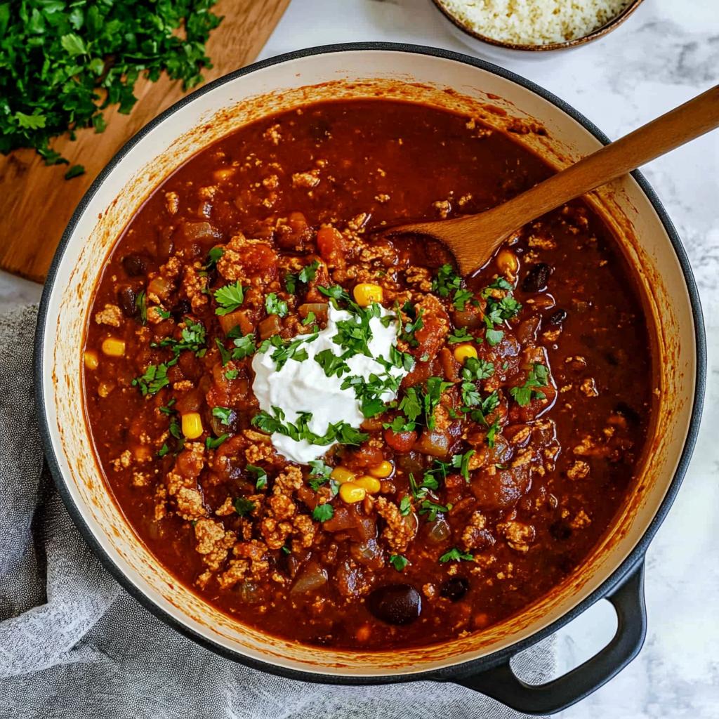 Recipe preparation for turkey chili