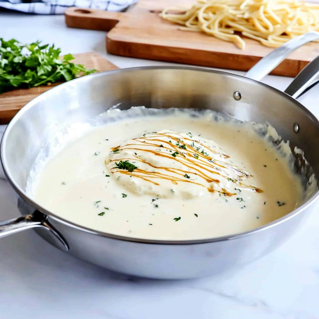 Recipe preparation for homemade alfredo sauce