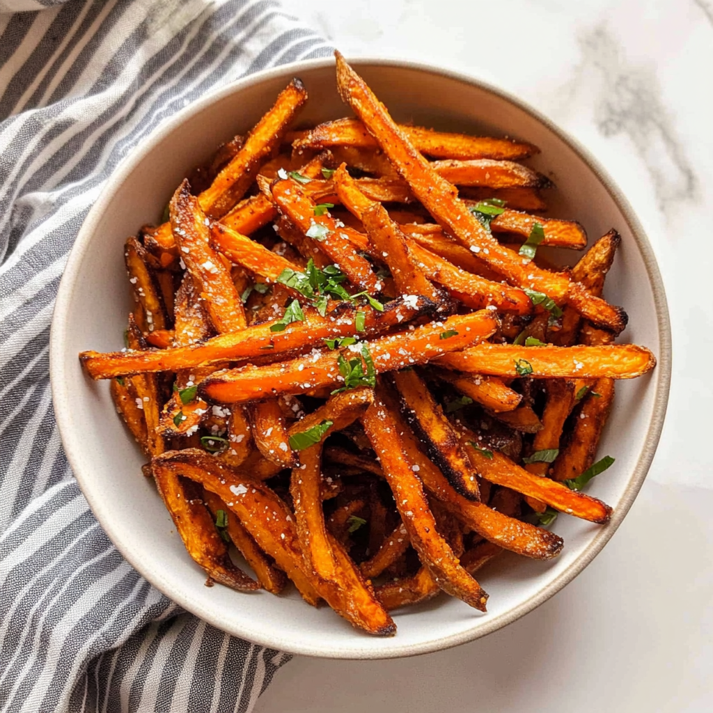 Recipe preparation for sweet potato fries