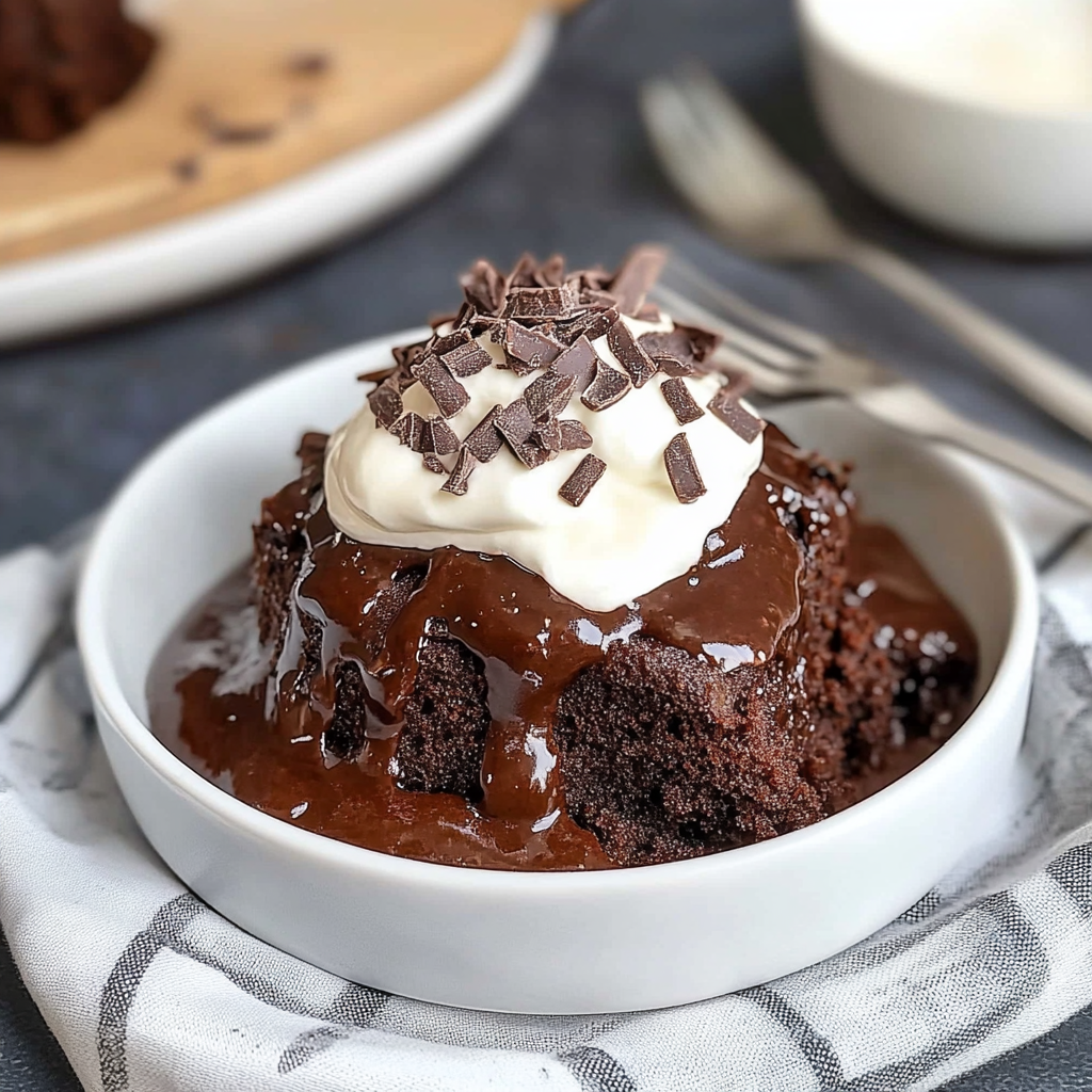 Recipe preparation for chocolate pudding cake
