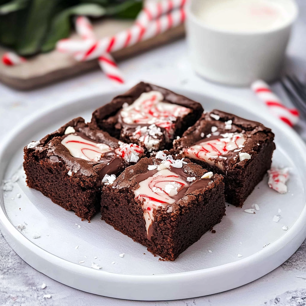 Recipe preparation for peppermint brownies