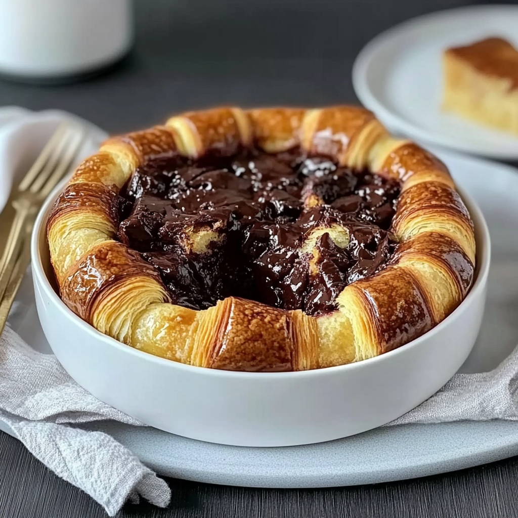 Recipe preparation for Chocolate Croissant Breakfast Bake