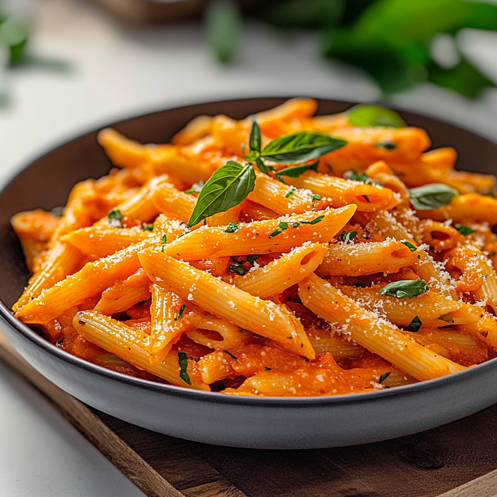 Recipe preparation for roasted red pepper pasta