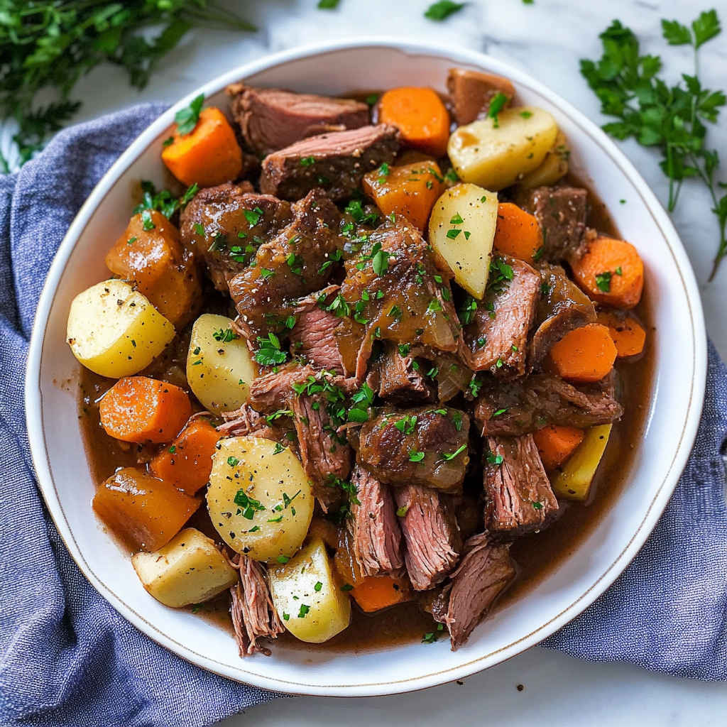 Recipe preparation for slow cooker pot roast