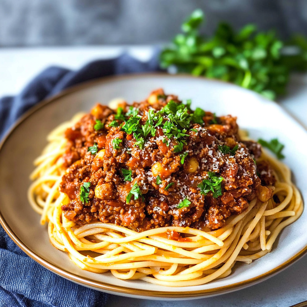 Recipe preparation for spaghetti bolognese