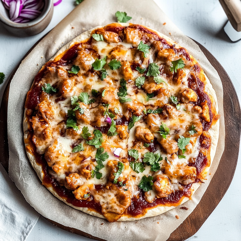 Recipe preparation for bbq chicken pizza