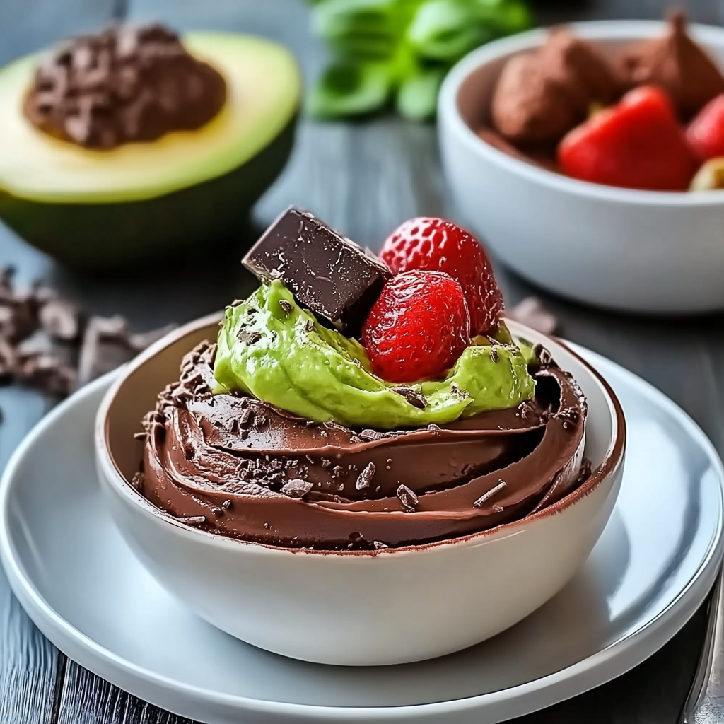 Recipe preparation for avocado chocolate mousse