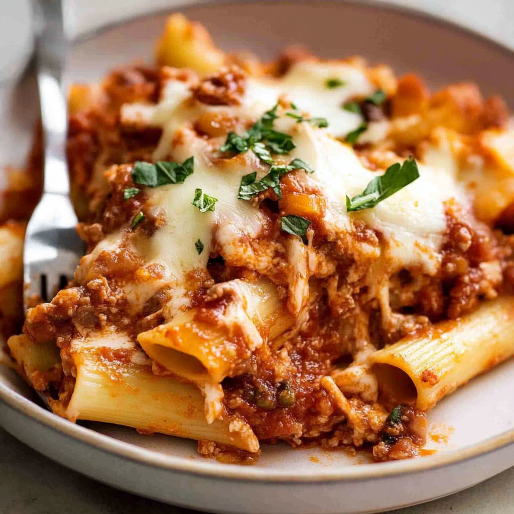 Recipe preparation for baked ziti