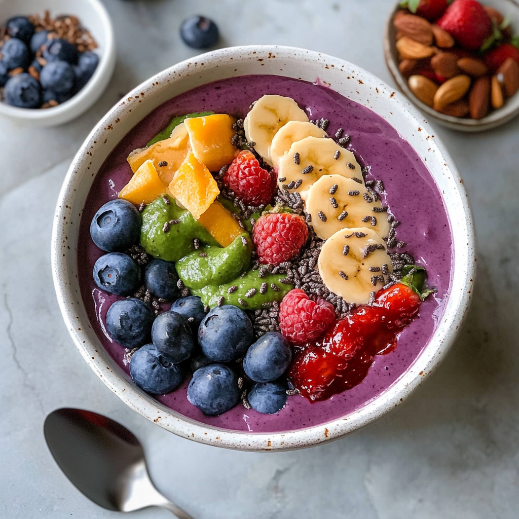 Recipe preparation for smoothie bowl recipe