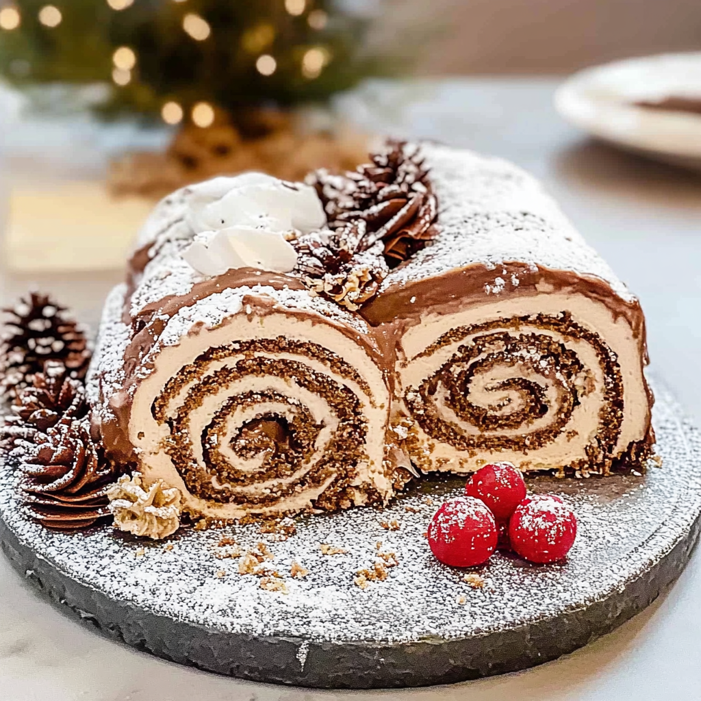 Recipe preparation for yule log cake