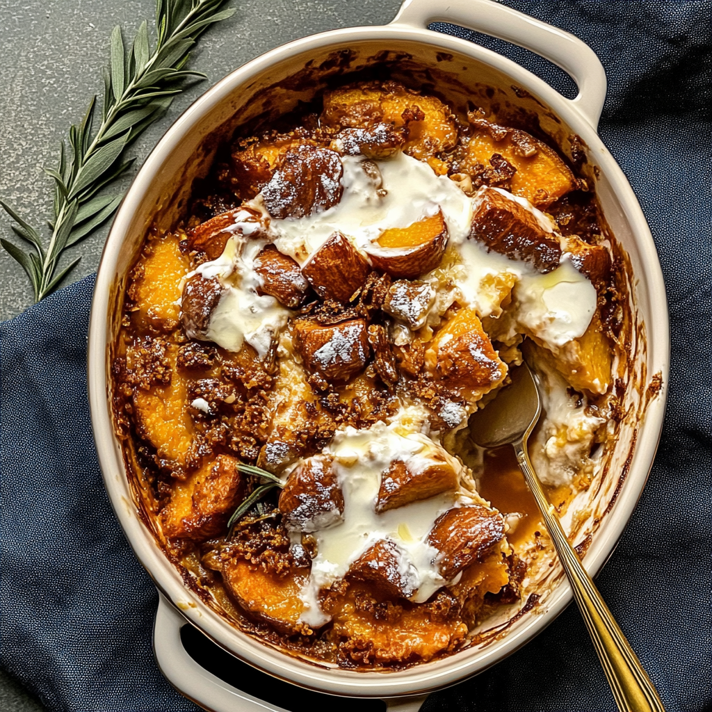 Recipe preparation for Southern Maple Sweet Potato Casserole