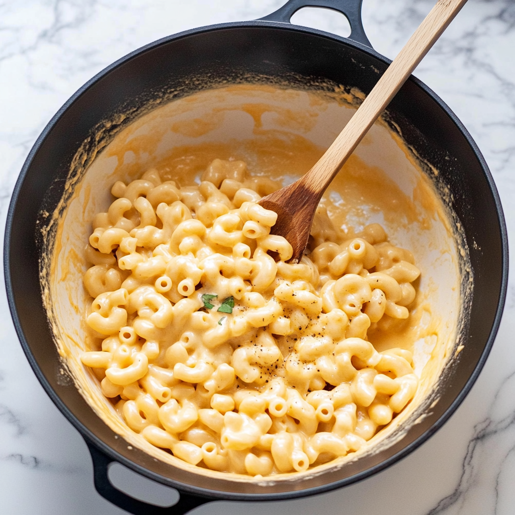 Recipe preparation for Tini’s Mac & Cheese