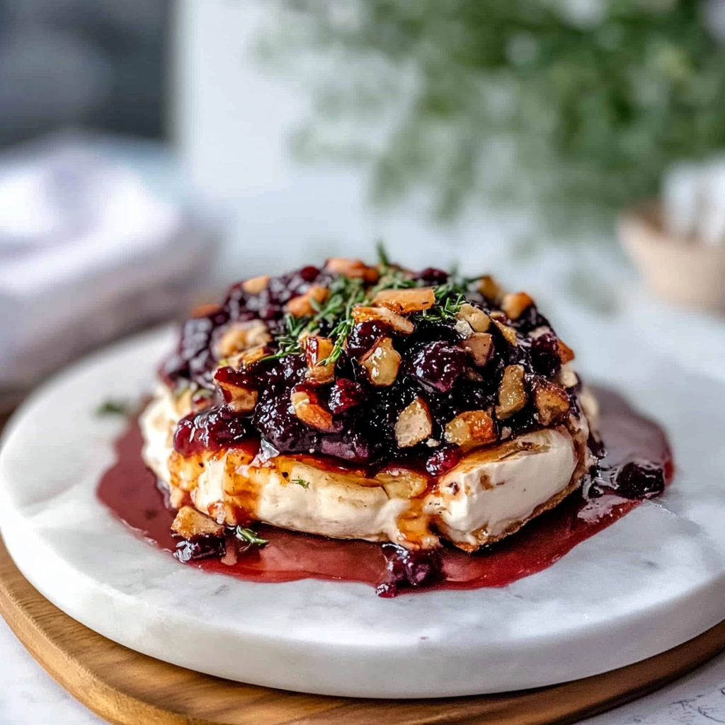 Recipe preparation for baked brie with jam