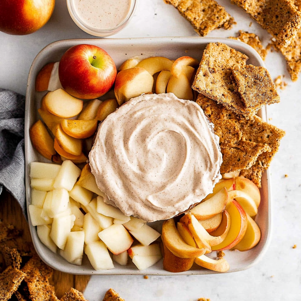 Recipe preparation for apple dip with cream cheese