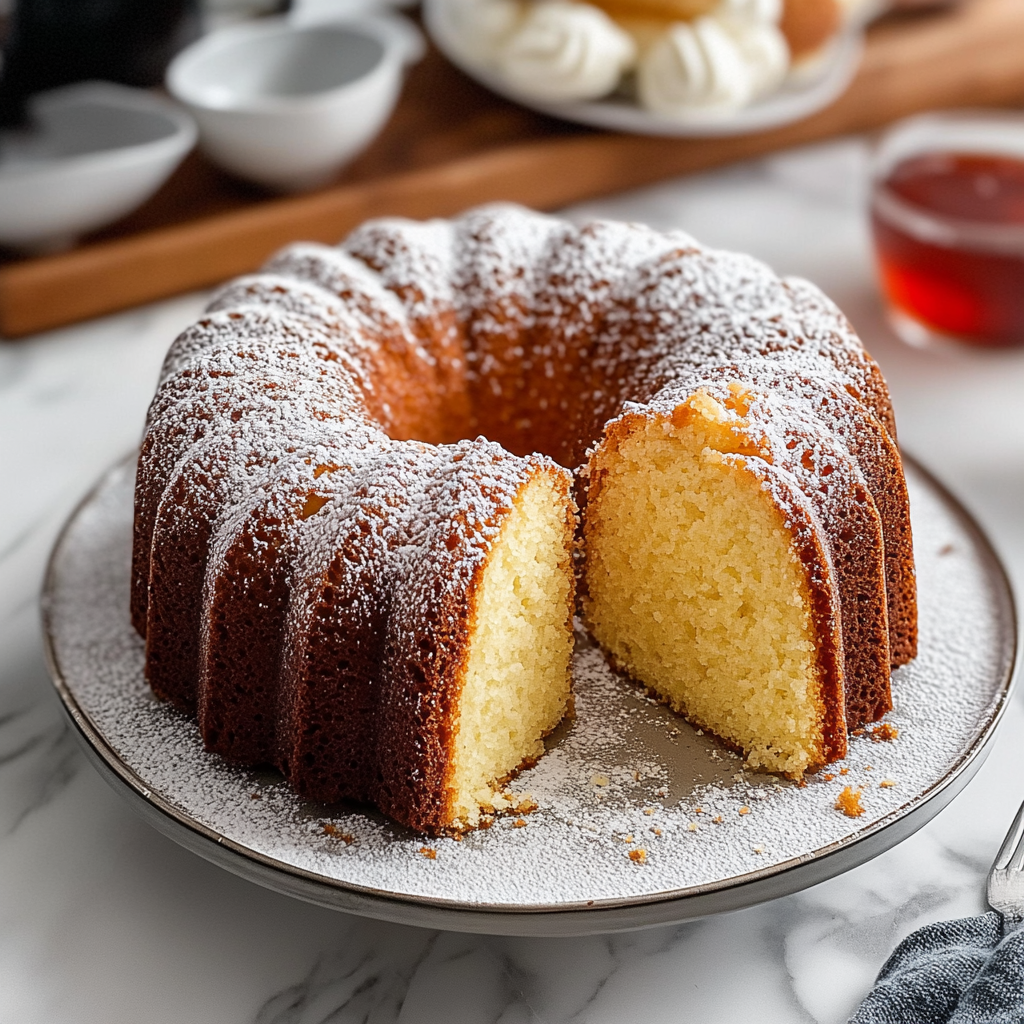 Recipe preparation for sour cream pound cake