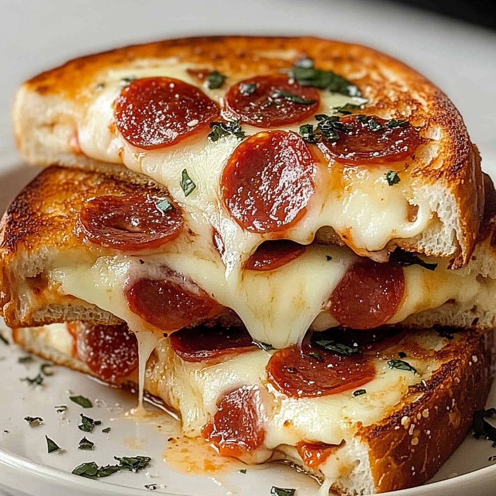 Recipe preparation for Pepperoni Grilled Cheese
