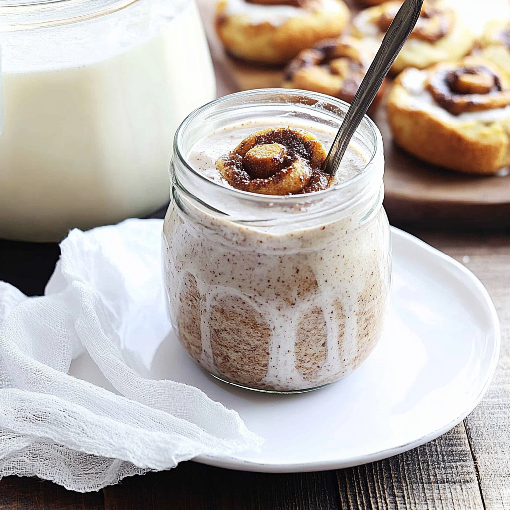 Recipe preparation for cinnamon roll overnight oats