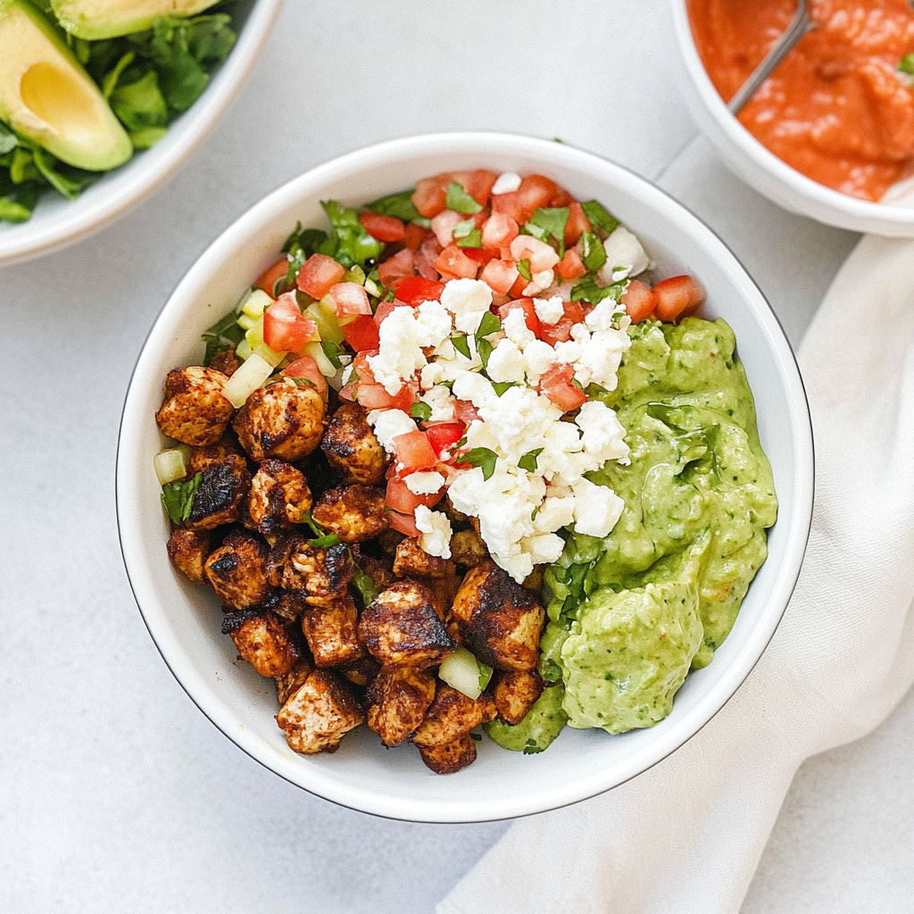 Recipe preparation for chicken burrito bowl