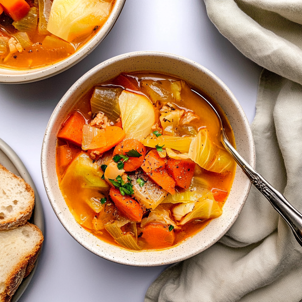 Recipe preparation for cabbage soup