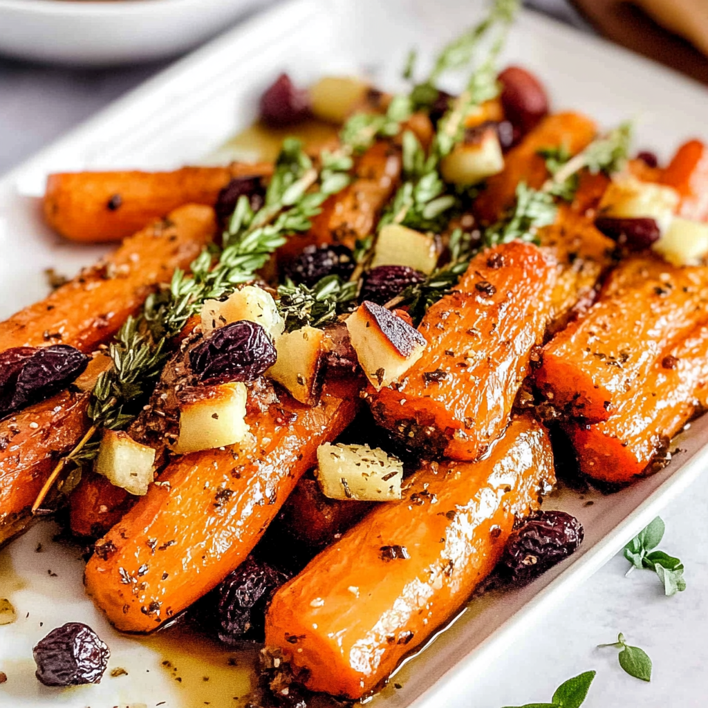 Recipe preparation for Maple Roasted Carrots with Thyme