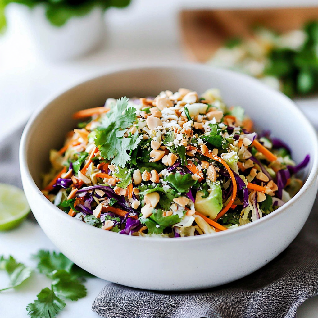 Recipe preparation for Cabbage & Carrot Slaw with Ginger Dressing