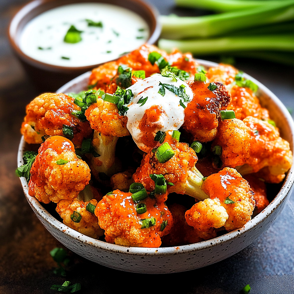 Recipe preparation for Air Fryer Buffalo Cauliflower Bites