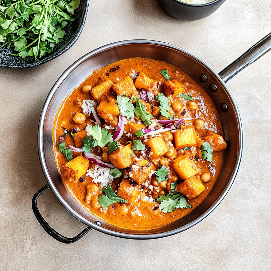 Recipe preparation for Roasted Butternut Squash & Chickpea Curry