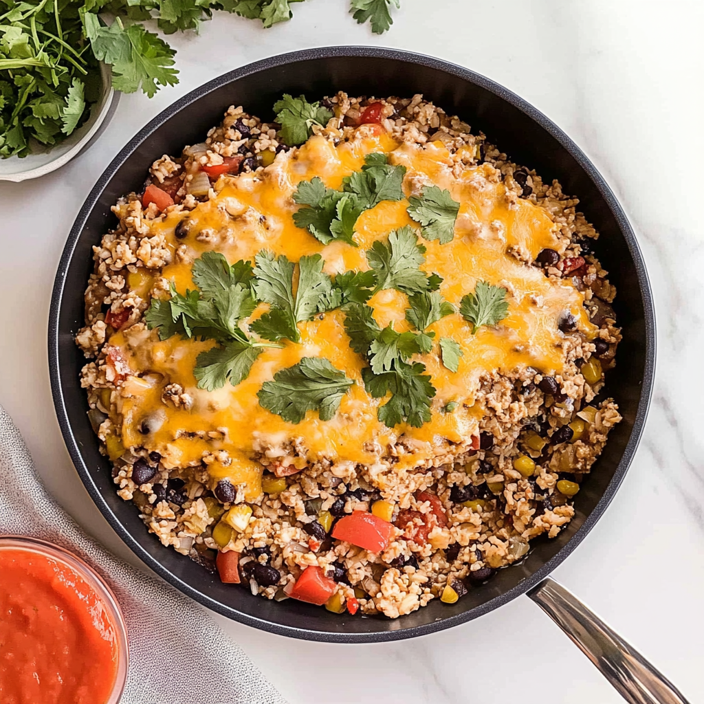 Recipe preparation for taco rice casserole