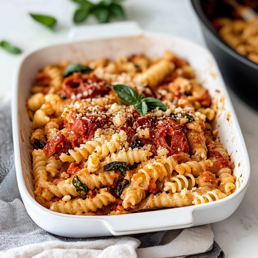 Recipe preparation for Baked Feta Pasta