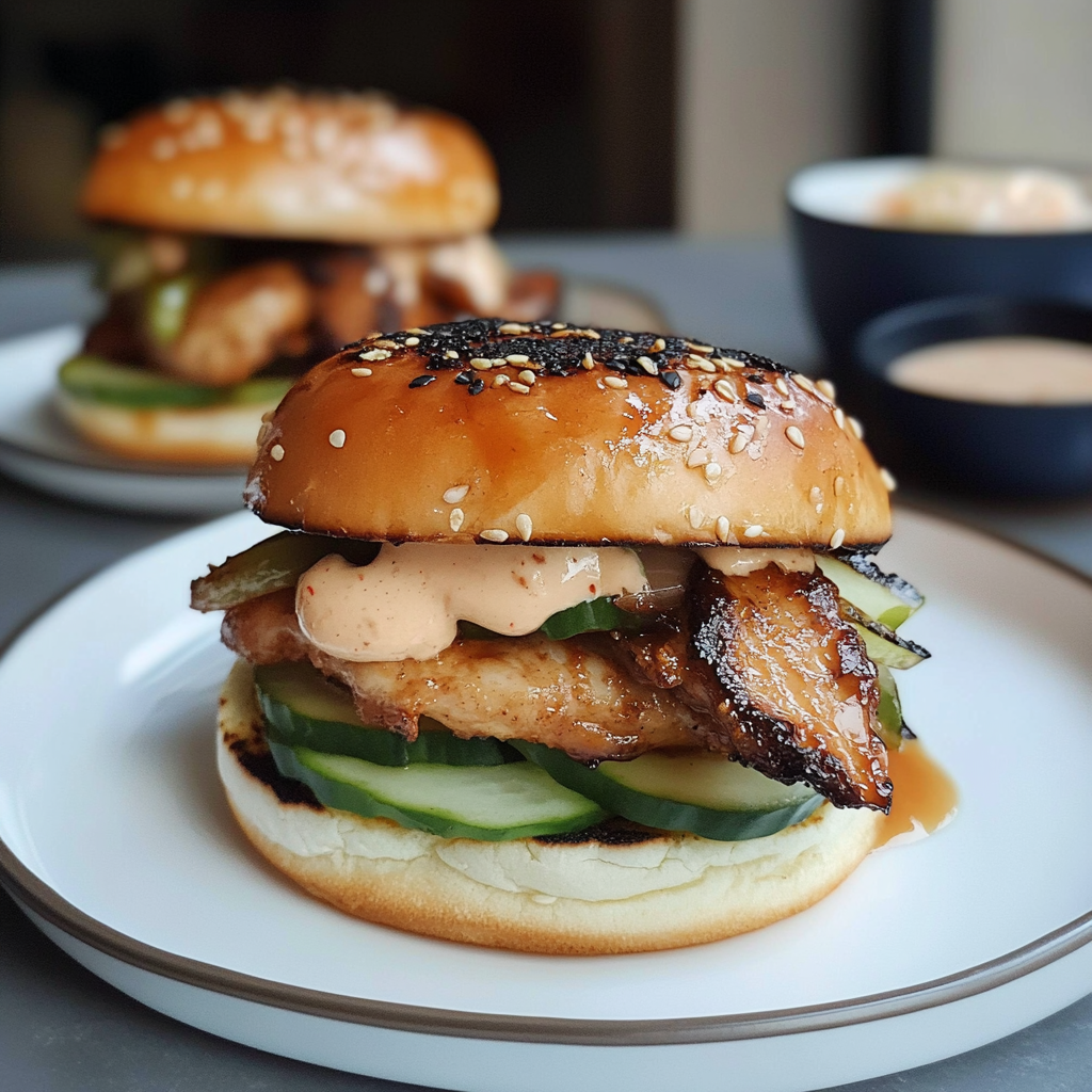 Recipe preparation for Korean BBQ Chicken Sandwich
