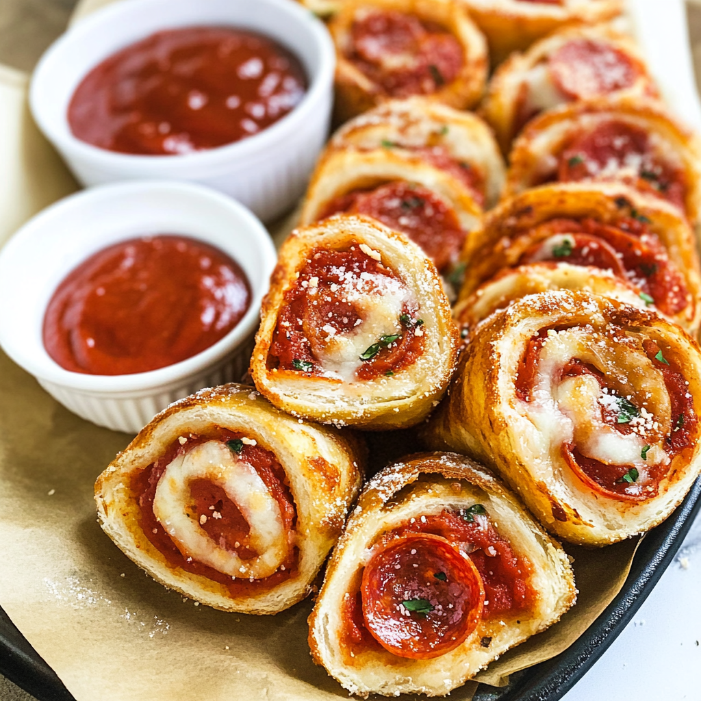 Recipe preparation for Pepperoni Pizza Roll