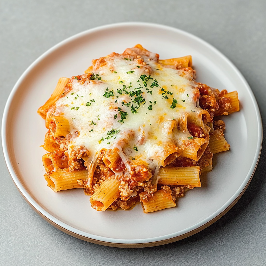 Recipe preparation for Five-Cheese Baked Ziti al Forno Recipe