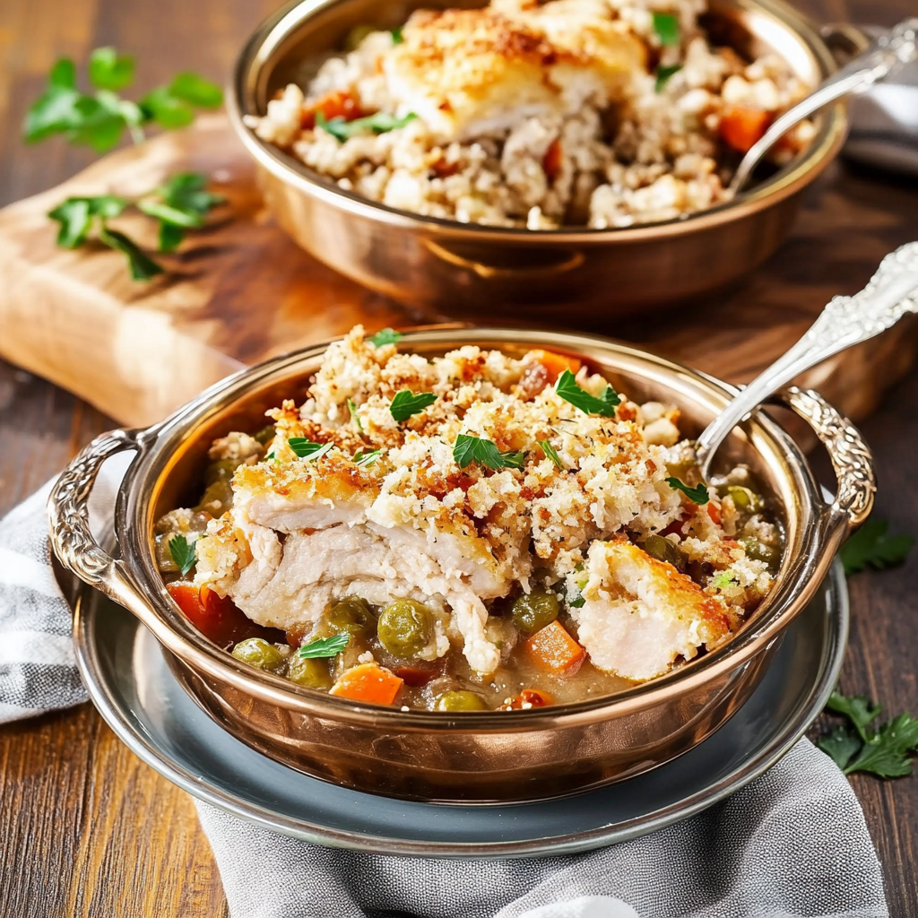 Recipe preparation for Crockpot Chicken and Stuffing Bake Recipe