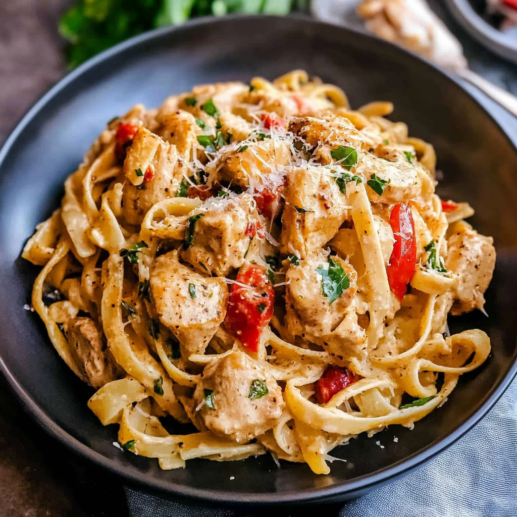 Recipe preparation for Creamy Cajun Chicken Pasta